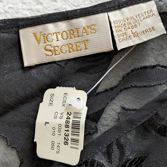 90s Victoria's Secret Gold Label sheer black slip dress size Large NWT - Picture 6 of 7
